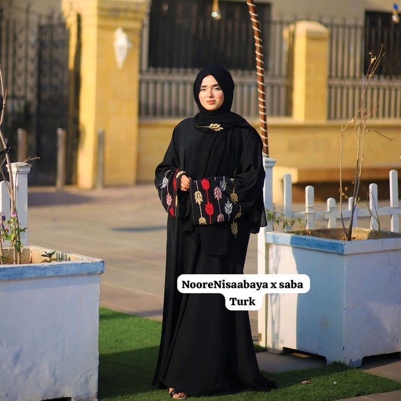 Black Embroidered Abaya